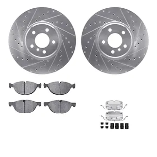 R1 Concepts WGYH1-31097 eLINE Rotor - Drilled & Slotted - Silver W/ Semi-Met Pads